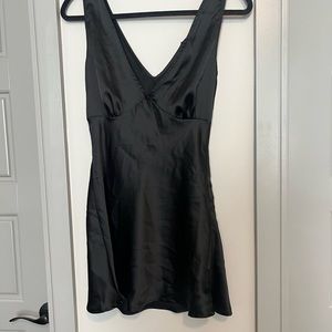 Nasty Gal Mini black satin dress